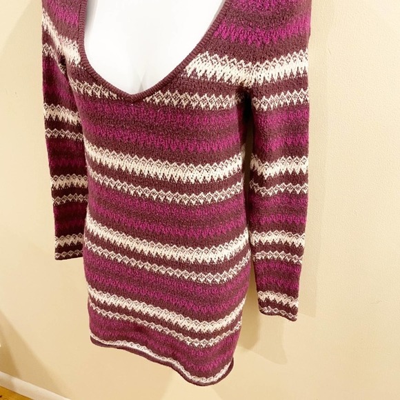Free People Fair Isle Sweater Tunic Purple Size Small - Picture 7 of 15